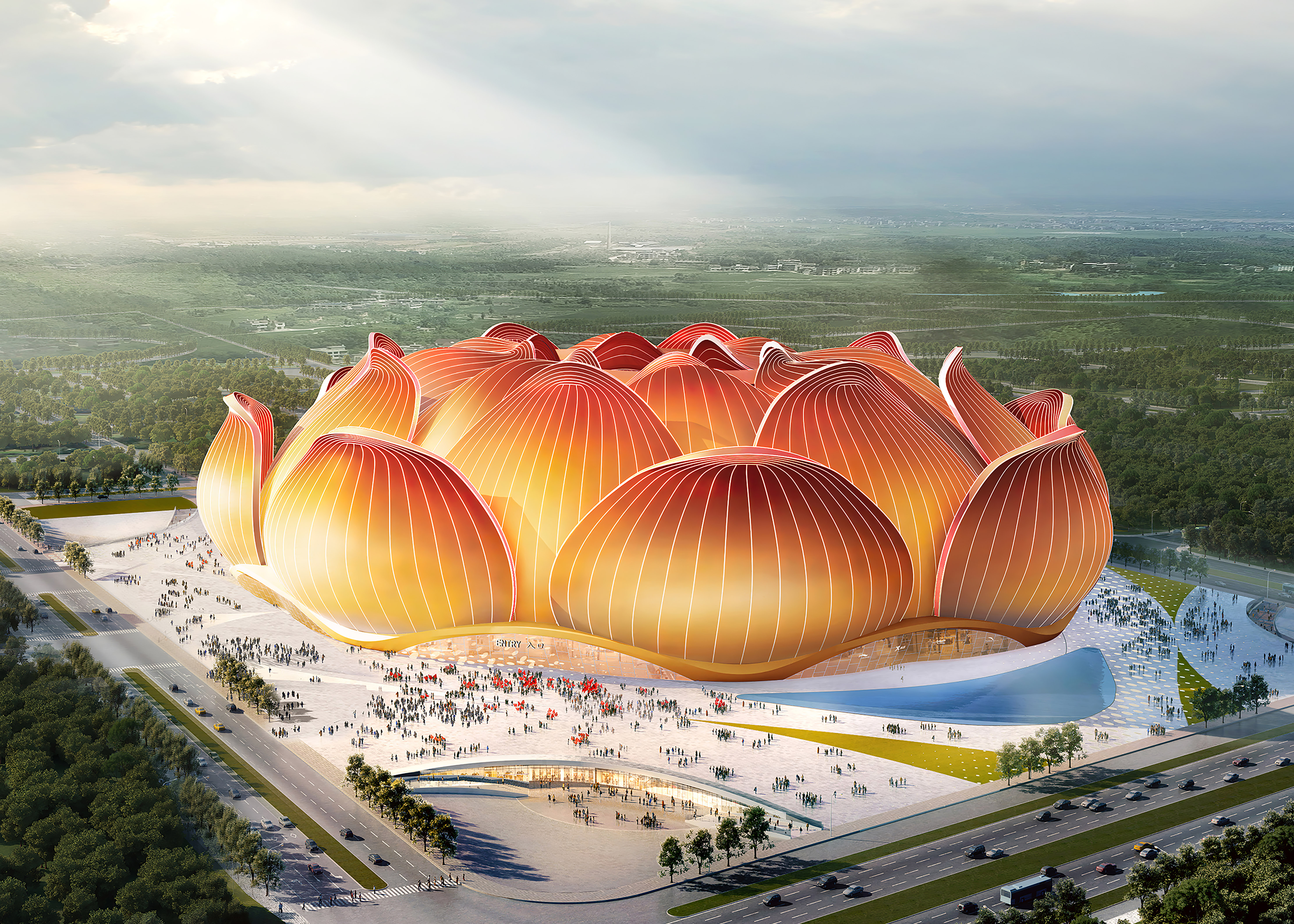 出手即经典！海花岛后 恒大新足球场上演荷花绽放