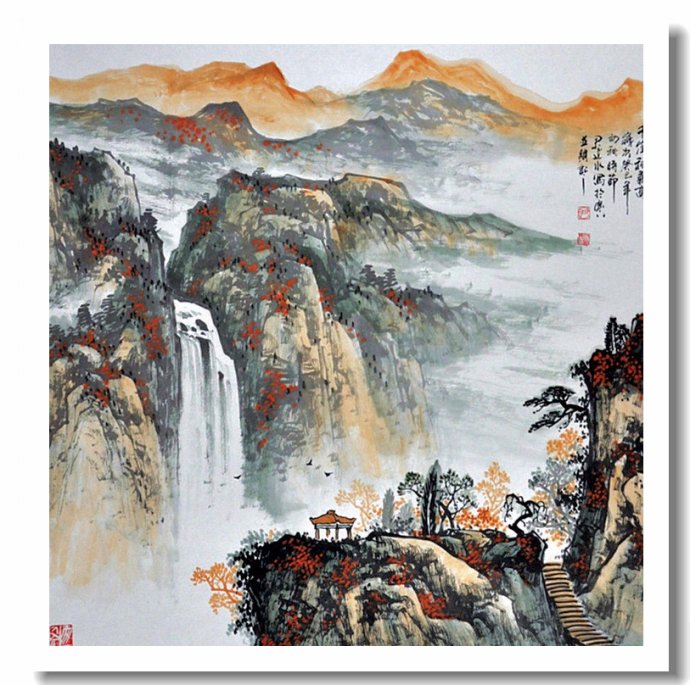 尹延水山水画作品,苏州市水墨山水画