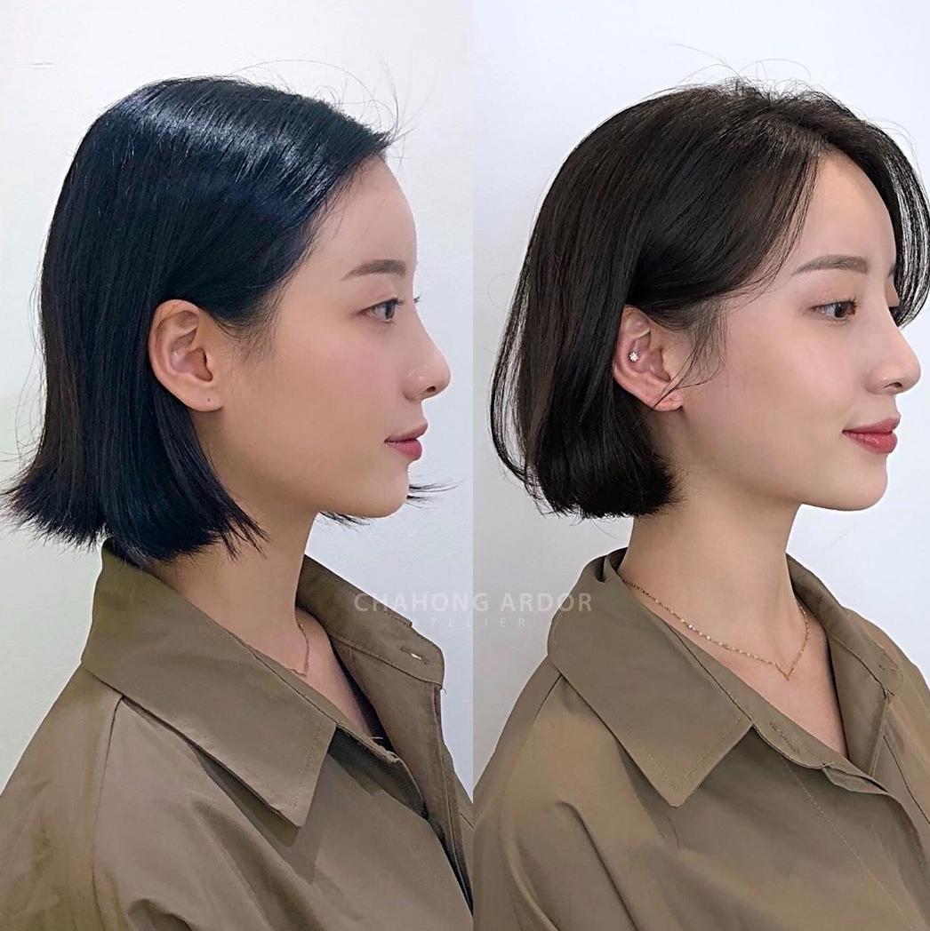 发型微整前后,发型微定型