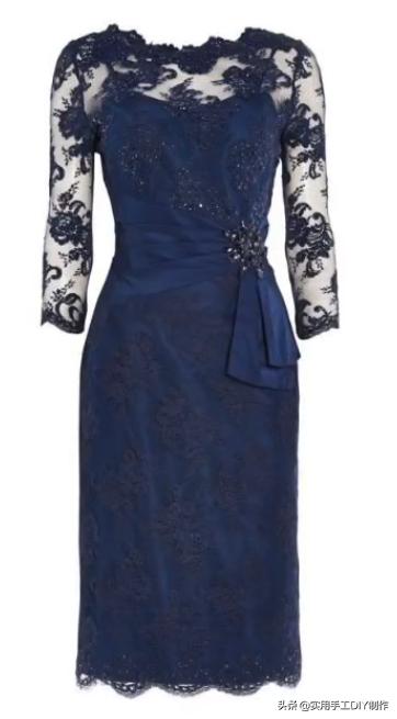 春天的手工白色蕾丝连衣裙,布艺蕾丝连衣裙