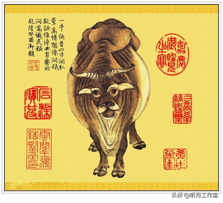 五牛图唐韩滉纯银纪念币2009,唐韩滉五牛图作品分析