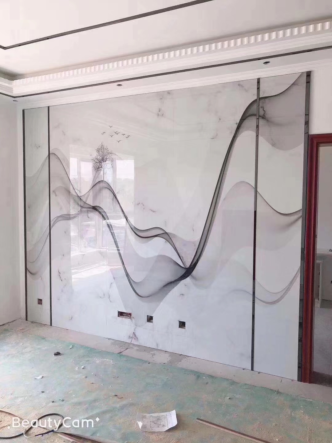 石材背景墙瓷砖颜色搭配效果图,极简大理石瓷砖背景墙效果图