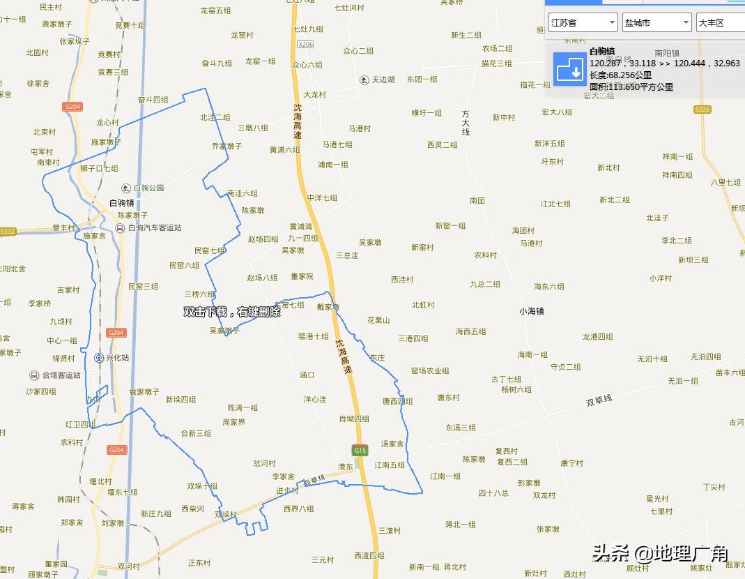 盐城市大丰区行政区划地图,江苏省盐城市大丰区最新地图