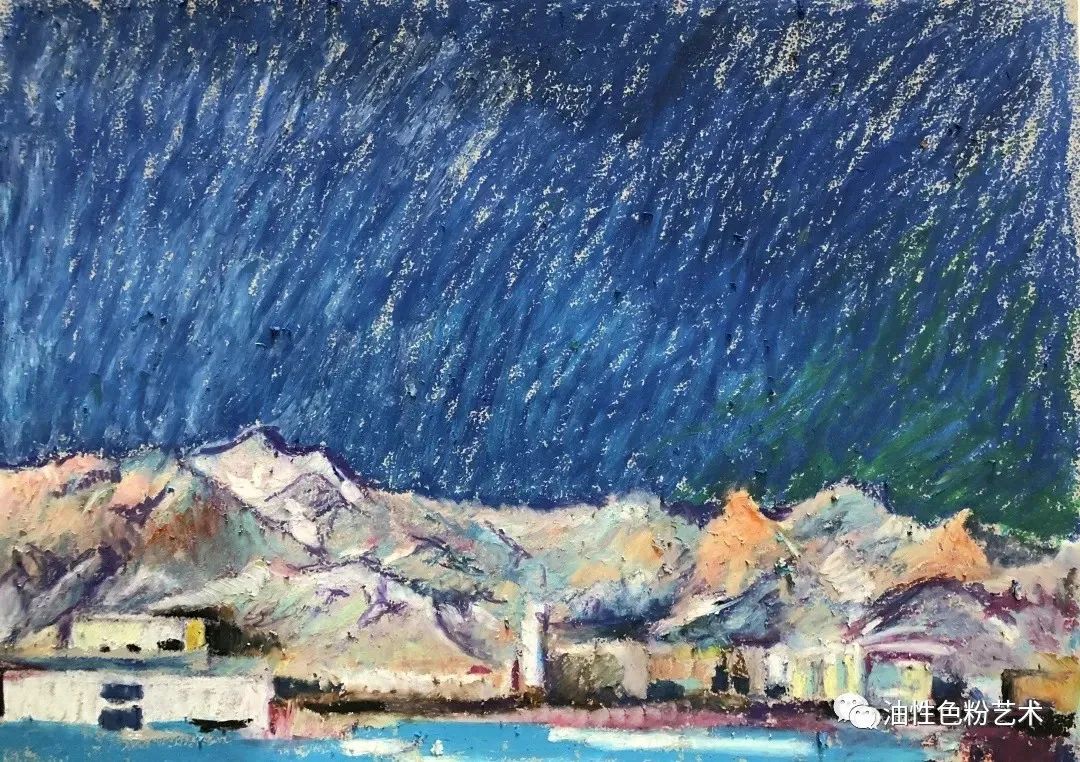 油画棒画苹果和真的一样,油画棒绘画超高级