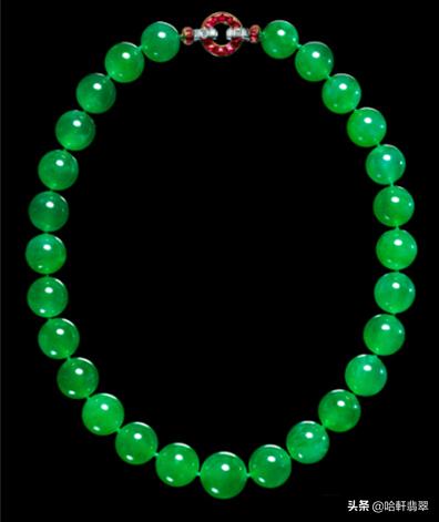 过亿的老翡翠珠链,翡翠珠链12毫米108颗