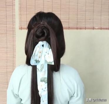 改良版汉服发型简单编发,汉服编发教程配流苏飘带小孩儿