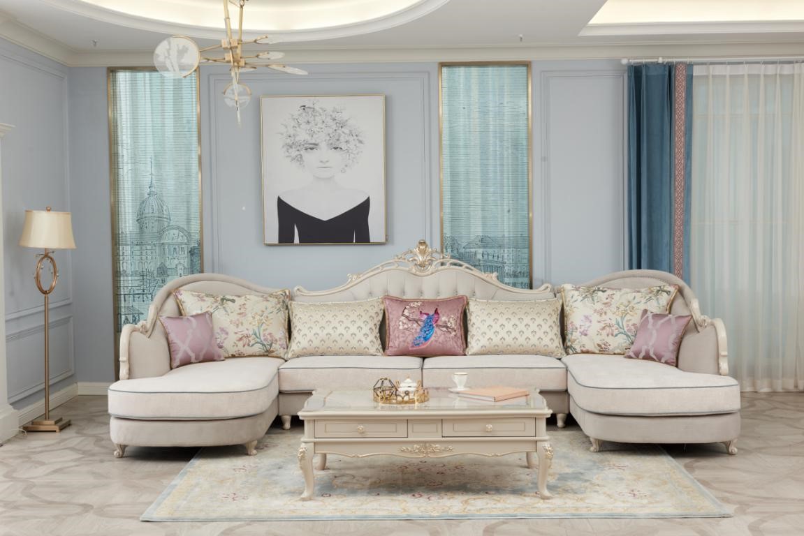 忙碌过后的休闲时光,客厅轻奢法式风茶几