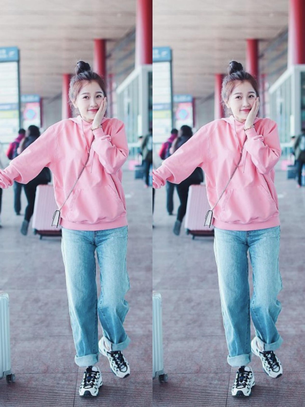 虞书欣同款粉蓝蓬蓬裙测评,虞书欣丸子头蓝色衣服