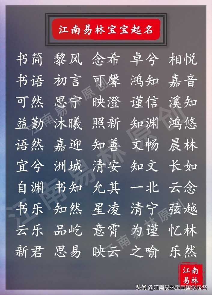 八字宝宝取名周易中好听名字分享,周易宝宝起什么名字好听