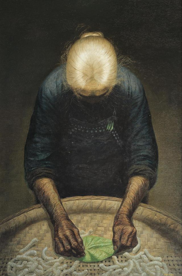 罗中立的春蚕,罗中立三幅春蚕高清图