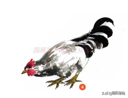 画鸡技法教学,任伯年写意画鸡