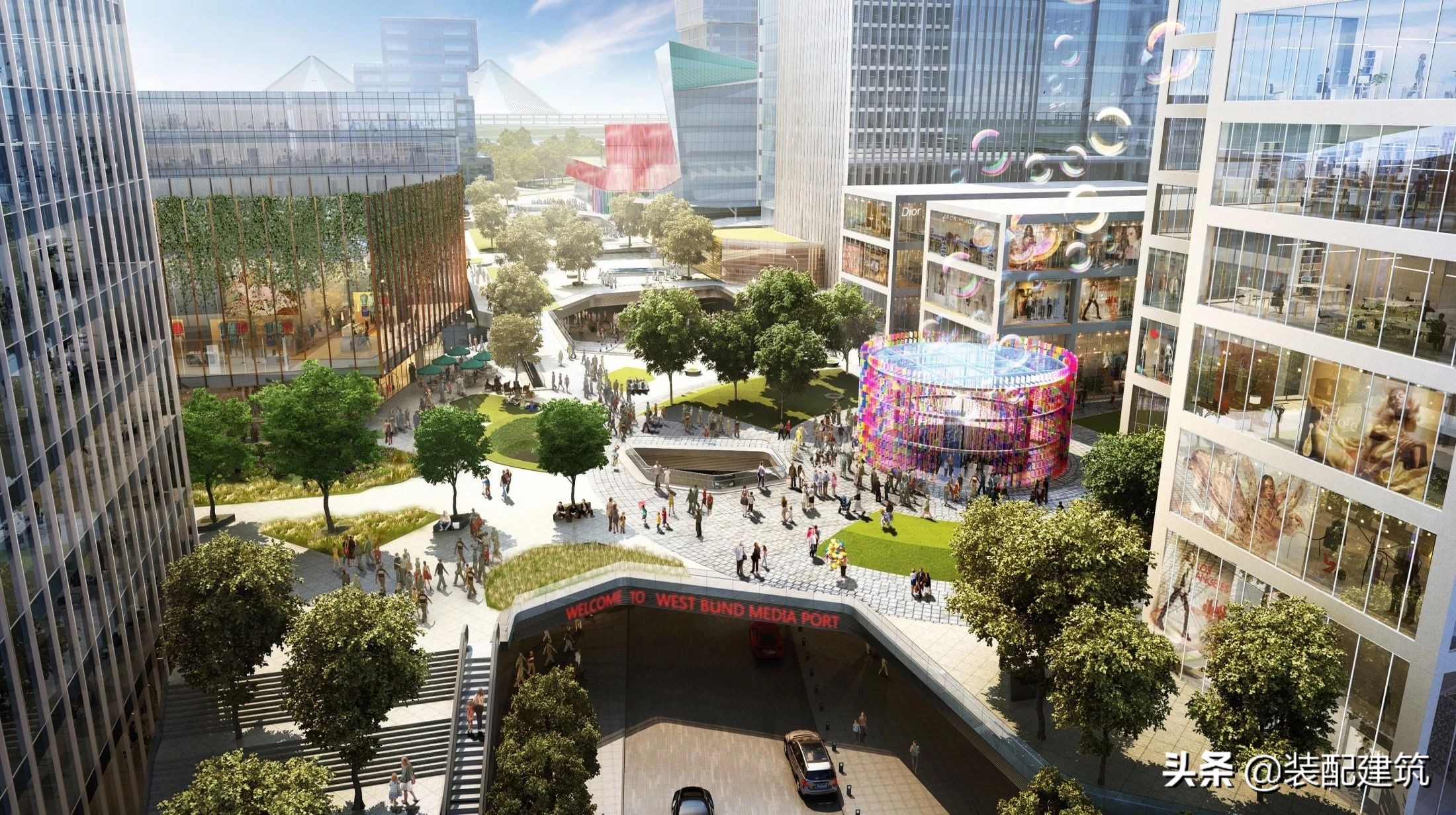 上海黄浦江边的标志性建筑,徐汇滨江西岸传媒港广告设计