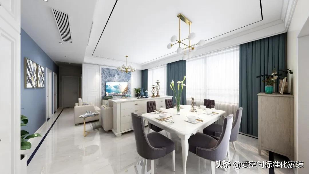 10款狭长小户型衣帽间装修效果图,客餐厅一体顶设计