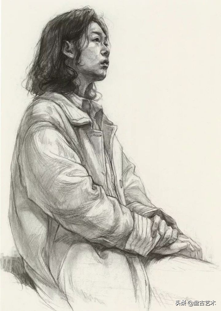 择其善者而从之,其不善者而改之的素描艺术画——盘古艺术