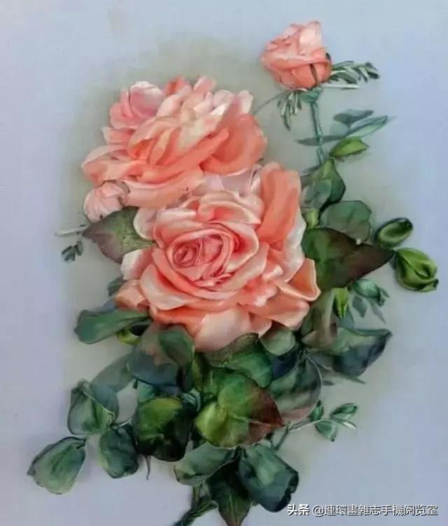 丝带绣装裱图案大全,丝带绣画作品欣赏