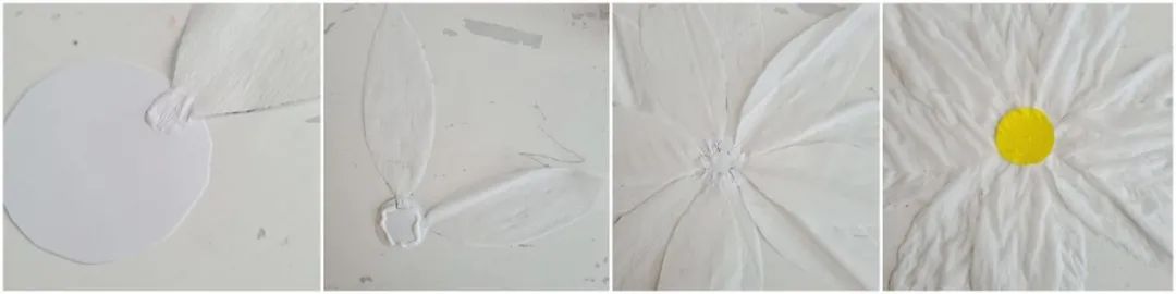 用手工纸做出来的花型装饰,软皱纹纸手工花