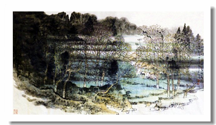 李向鸿山水画精品欣赏,李雁飞写意山水画
