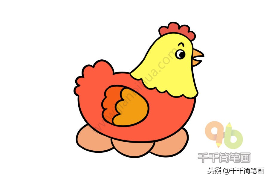 大公鸡和小蝴蝶的简笔画,大公鸡和兔子简笔画