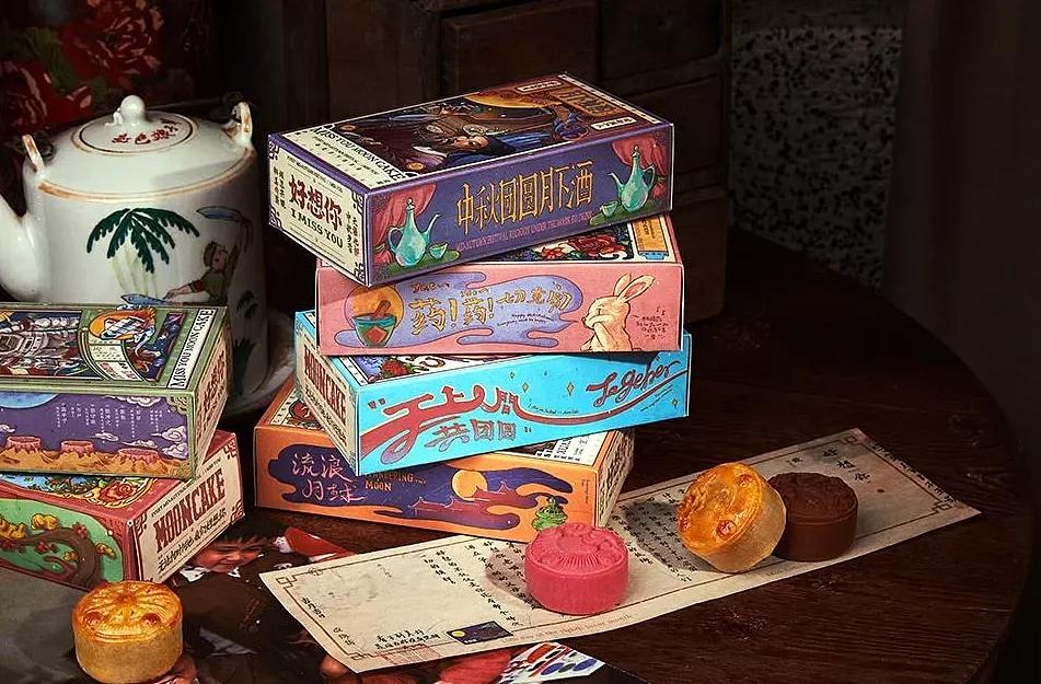 中秋月饼精美礼盒设计,最有创意的月饼包装展开图