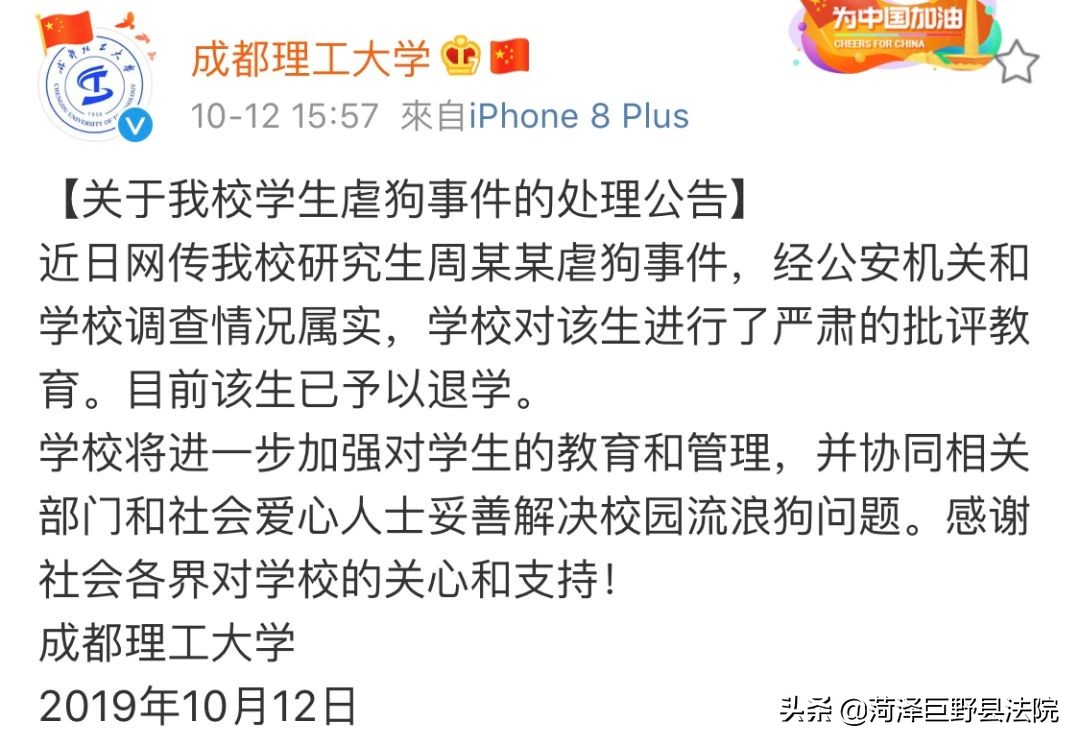准研究生虐狗事件处理结果,清华博士打死流浪狗引众怒