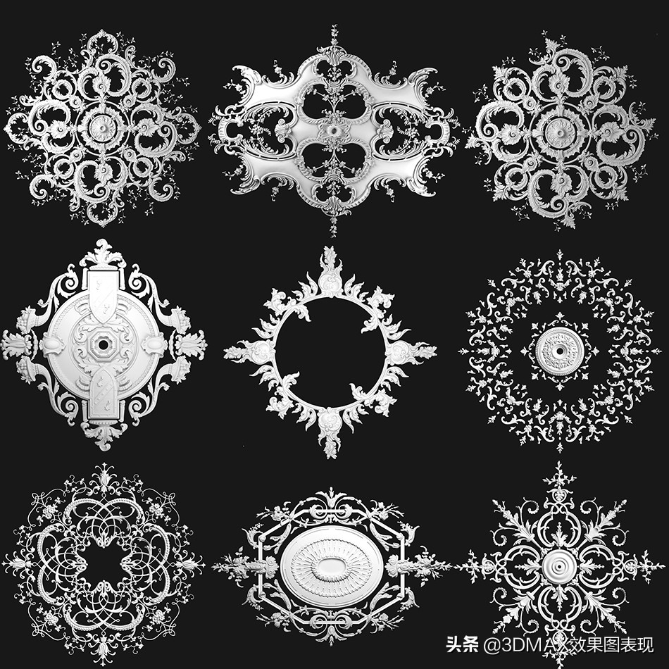 欧式建筑花纹装饰图,su欧式雕花模型