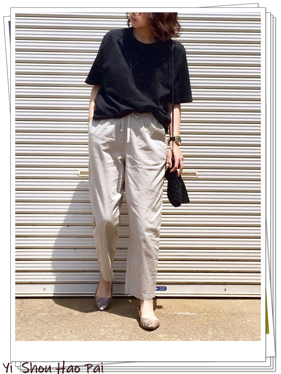 优衣库穿搭夏季女生阔腿裤,优衣库窄版阔腿纯棉女裤
