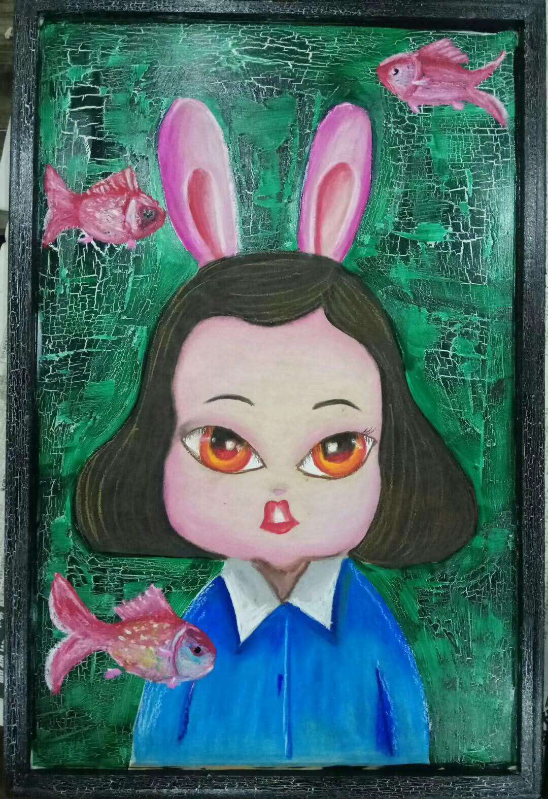 用油画棒画的油画简单,用油画棒画最简单的油画一看就会