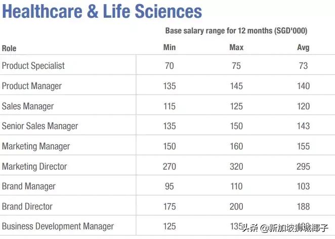新加坡十大薪资较高的行业,新加坡职位收入前十
