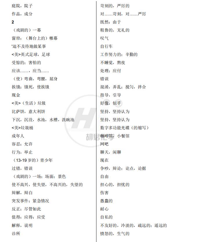 精品知识：高中英语模块必修+选修单词表（自主默写版）转给孩子