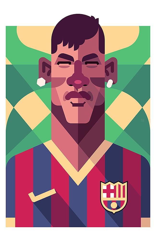 足球运动员插画,美国插画师josieportillo绘画