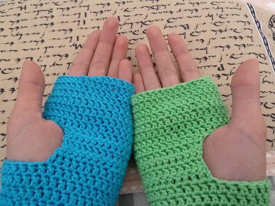 钩织手套教程视频,露指手套钩织教程