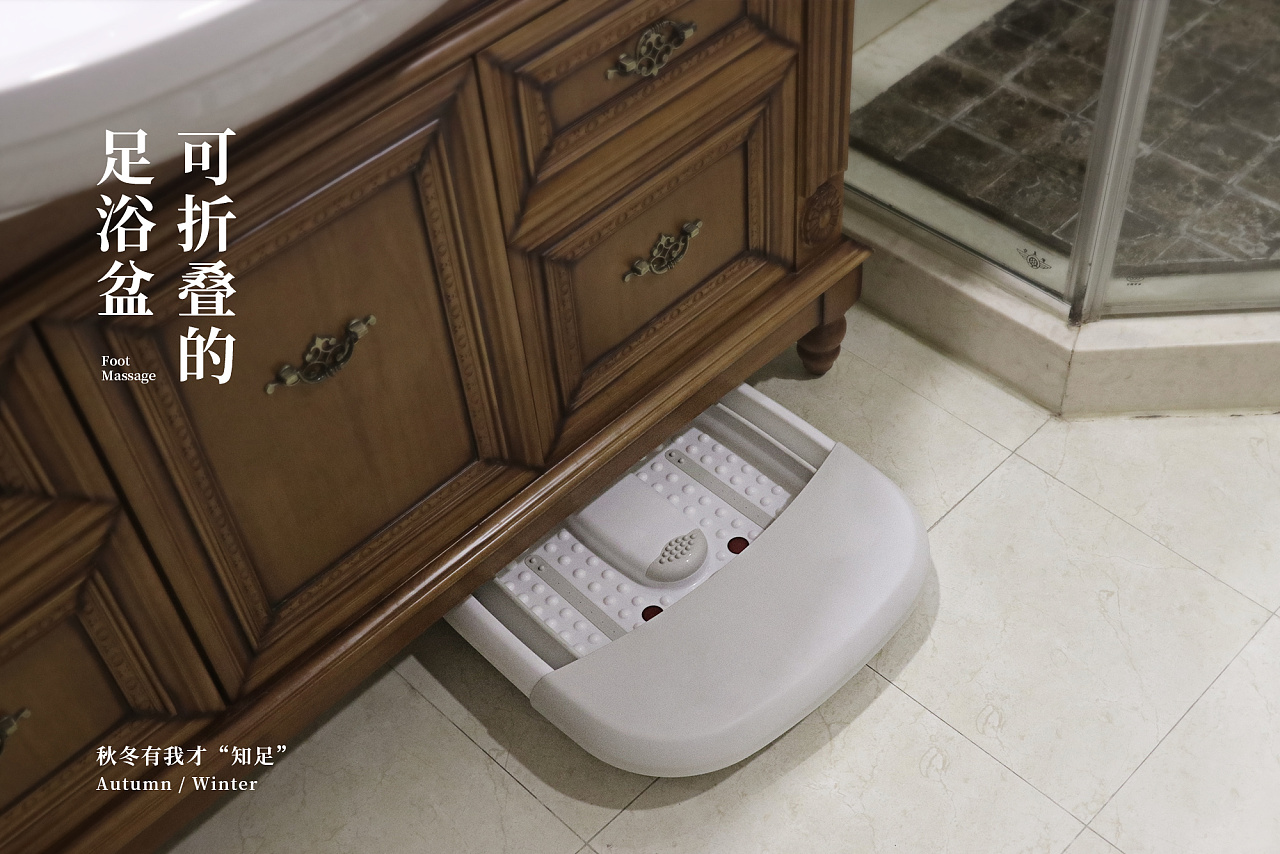 可加热足浴盆可折叠,加热滚轮按摩洗脚盆