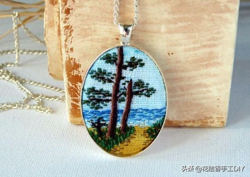刺绣装饰项链,超级简单又可爱的刺绣教程