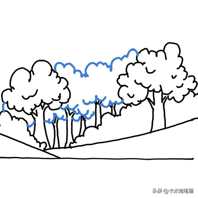森林简笔画简单又漂亮幼儿园,森林简笔画简单又好看