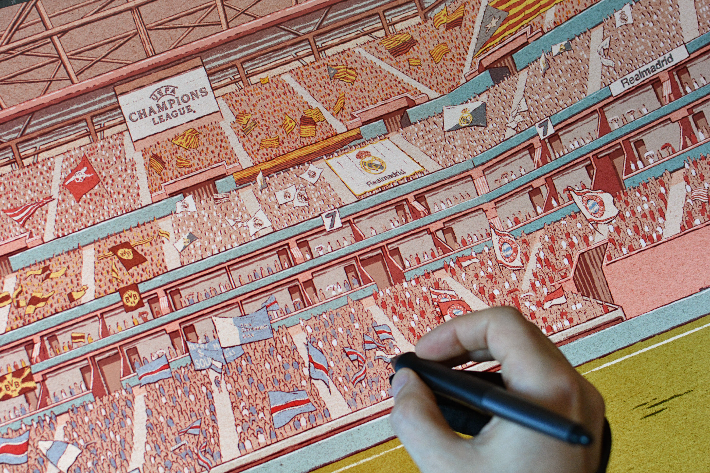 超写实足球手绘,手绘足球运动