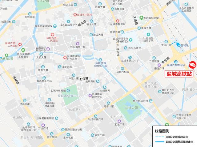 盐城市全线公交车路线大全,最新盐城市区公交车线路图