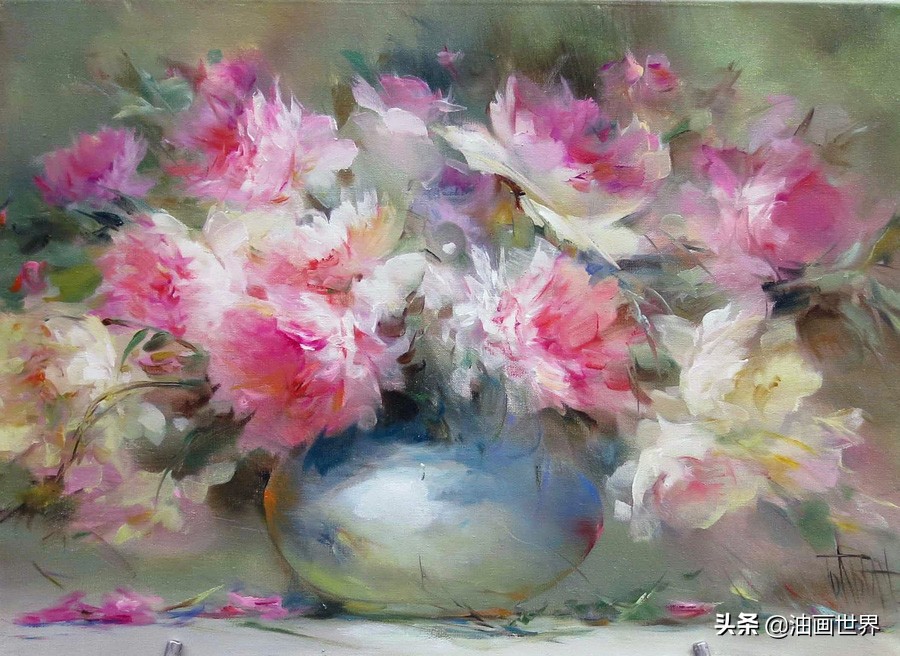 这画家绝对拥有绘画的魔力，把花束画得如此之美