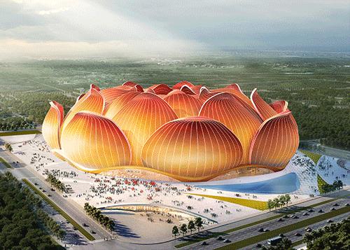 恒大“神颜值”新主场！荷花造型引发全网“大型联想现场”