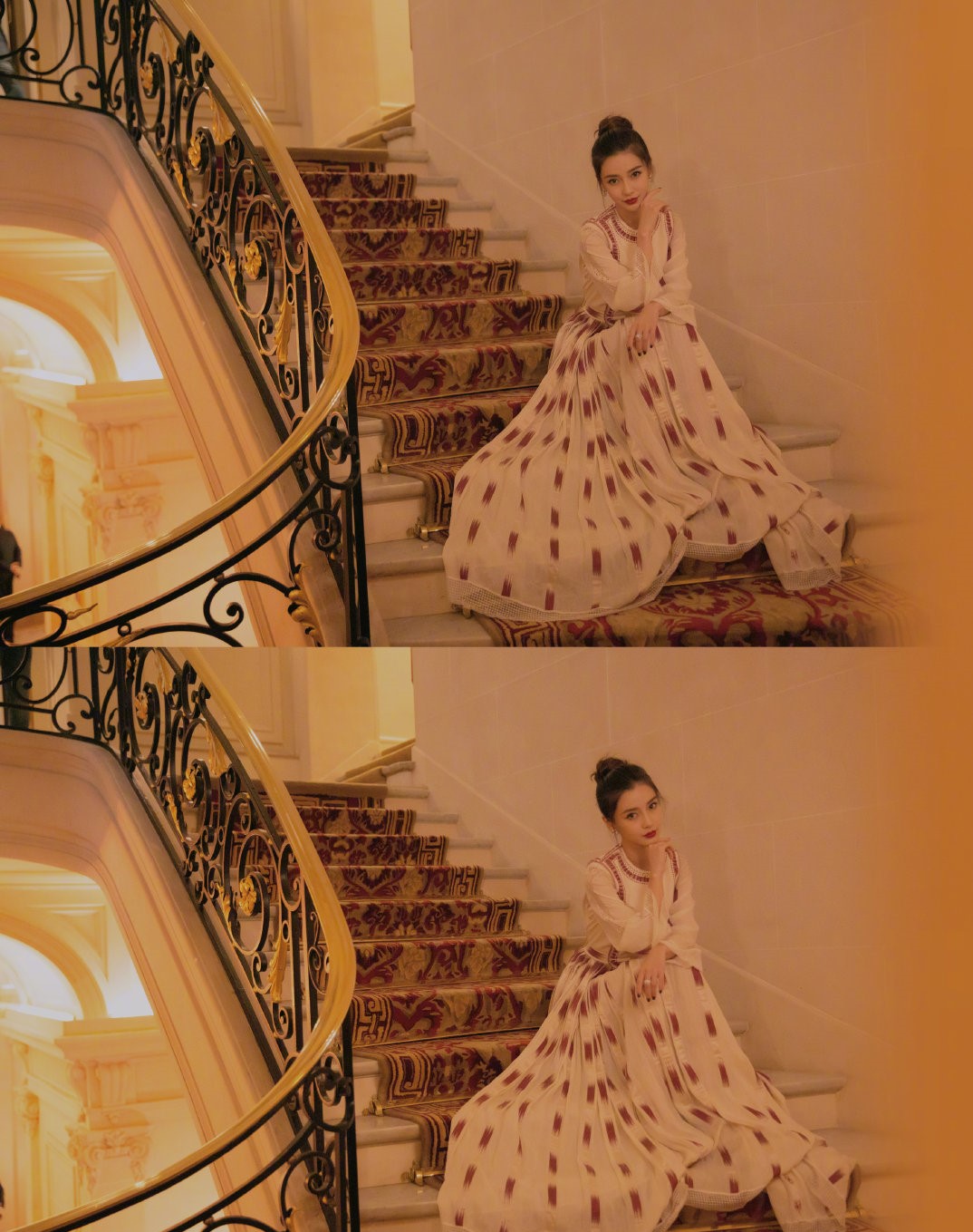 杨颖巴黎时装周红裙,杨颖巴黎时装周最新