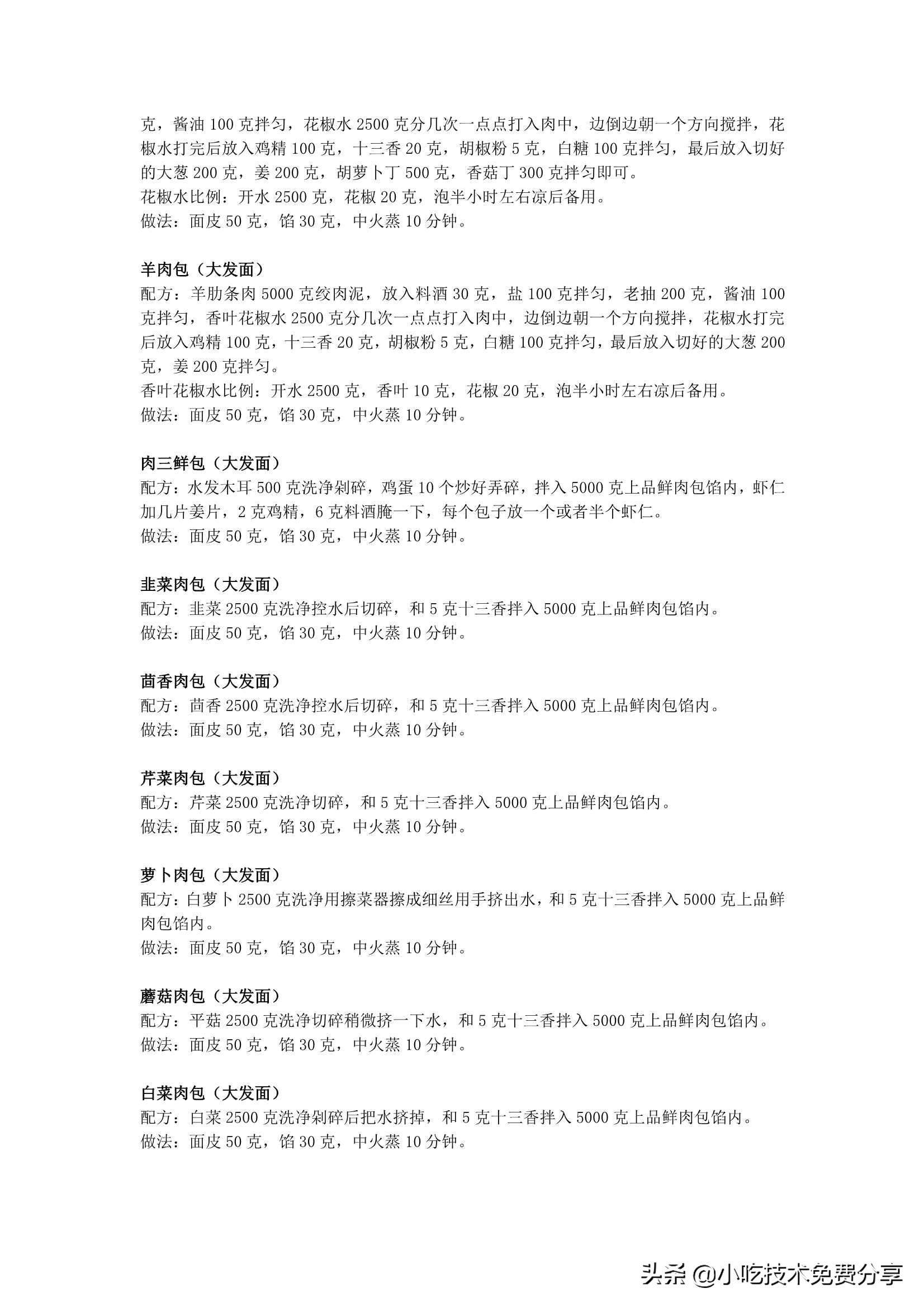 包子面的最佳配方比例,包子馅料配方大全商用