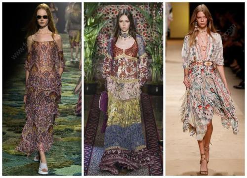 波西米亚风披肩夏天,绿色波西米亚夏天印花连衣裙