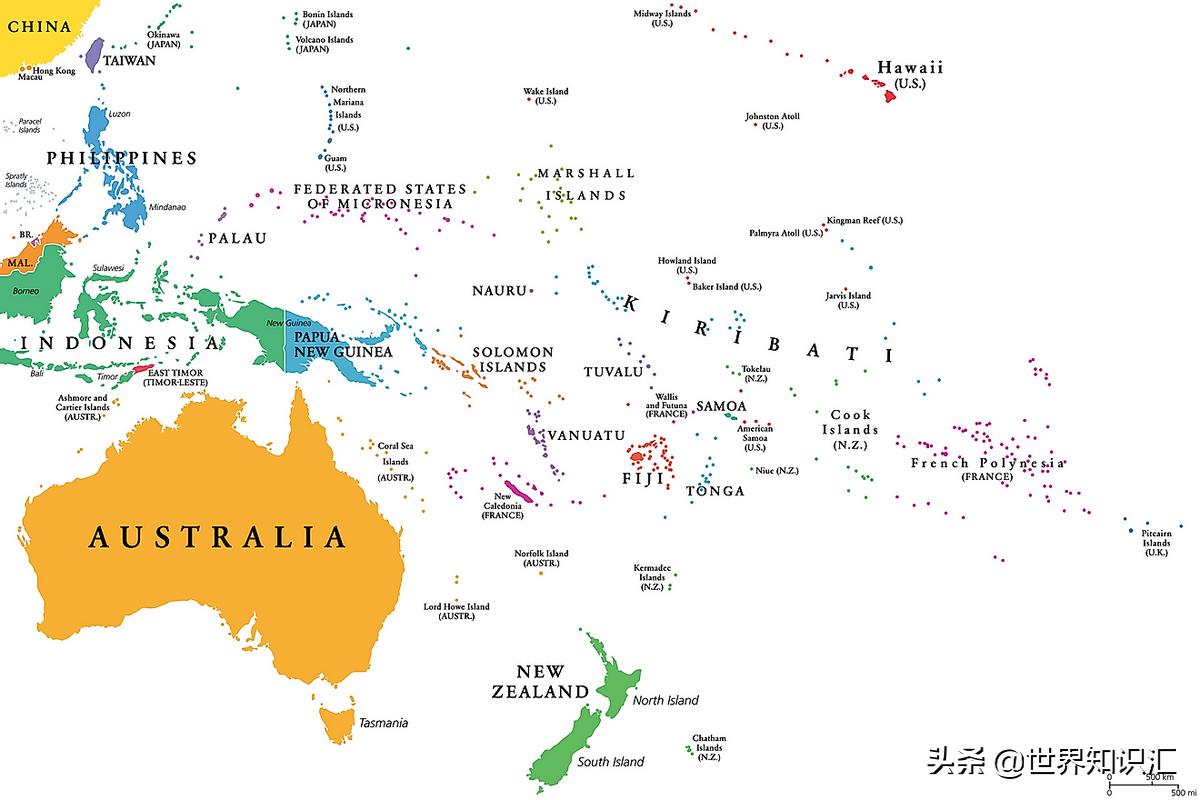 大洋洲一共有多少个国家和地区,大洋洲有多少个岛国