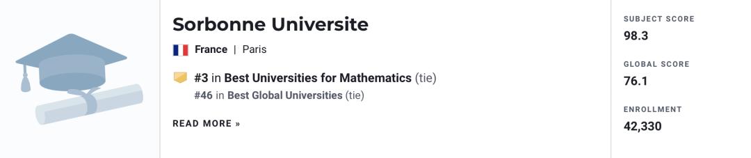 法国人的数学水平,法国世界排名第一专业