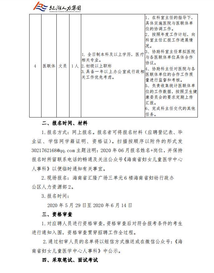 海南省派遣文员招聘,海南现代妇女儿童医院招聘