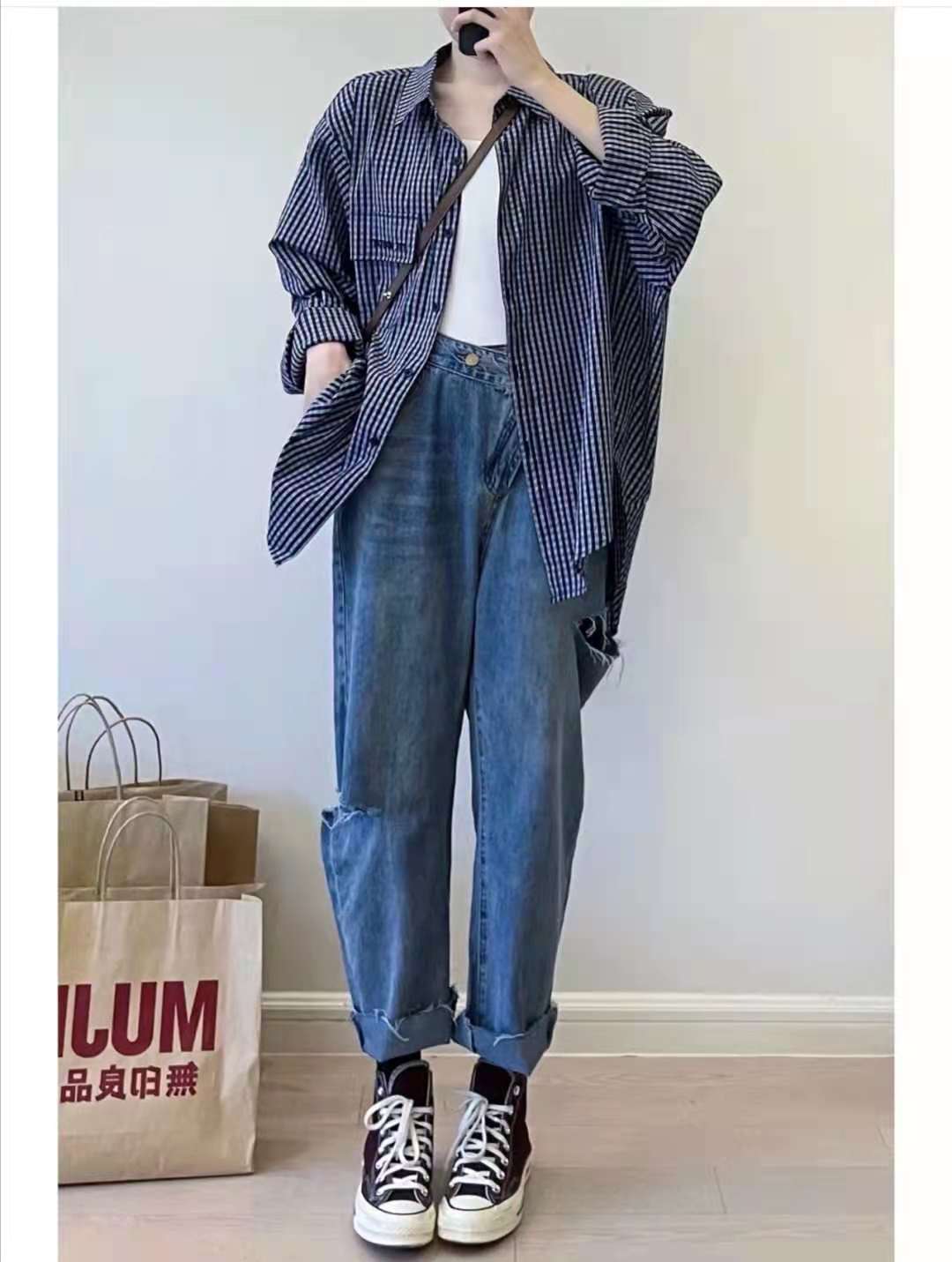 早秋怎么穿搭好看,早秋衬衫鲨鱼裤怎么搭配好看