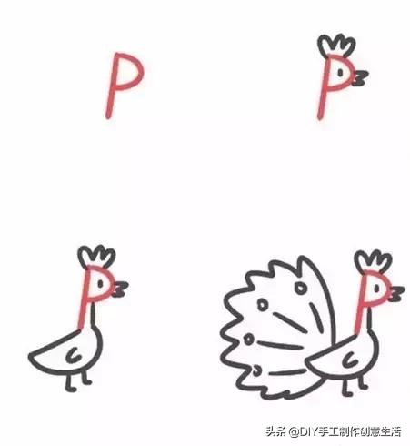 关于可爱的字母简笔画,happy字母简笔画