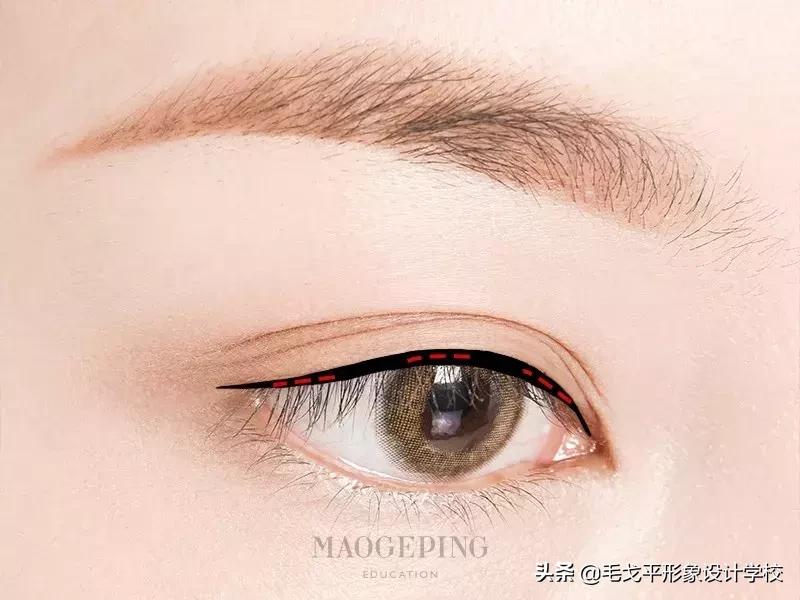 眼线一笔成型教学,眼线一画就成梯形