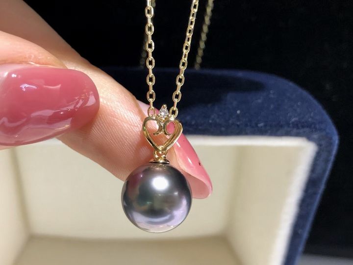 天然蓝宝石镶天然海水珍珠吊坠,珍珠海蓝宝石吊坠图片