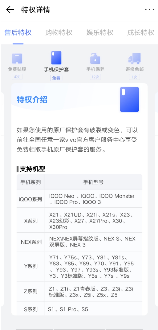 vivo官网买享受什么服务,vivo通用新机权益