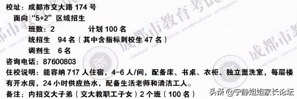 金牛区重高有哪些学校,金牛区高中指标到校名额分配